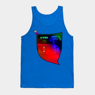 Colorful Dog with Laptop Tank Top